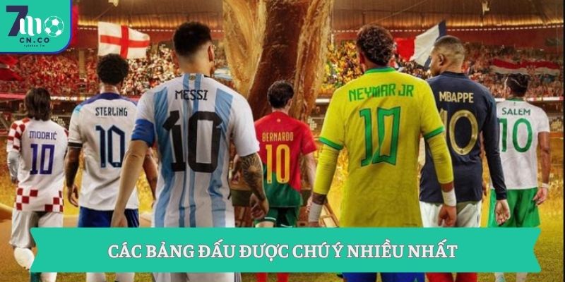 Các bảng đấu được chú ý nhiều nhất
